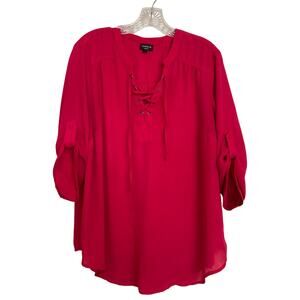 Torrid Harper Red/Pink Tunic Blouse Size 1